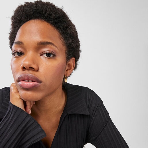 עגילי לואה ורמייל חישוק בשילוב ספירים וירח