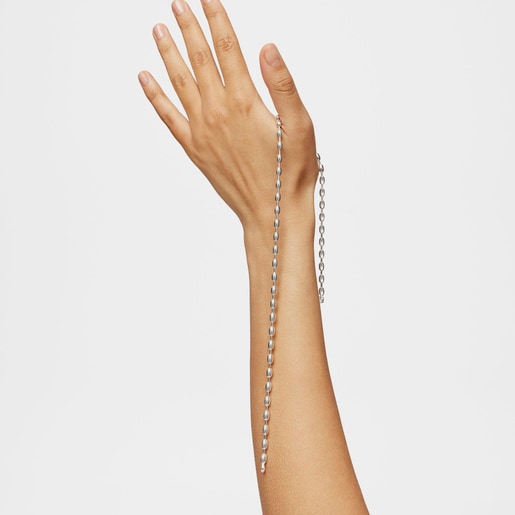 Hold Oval 42 cm silver Choker with ball motifs