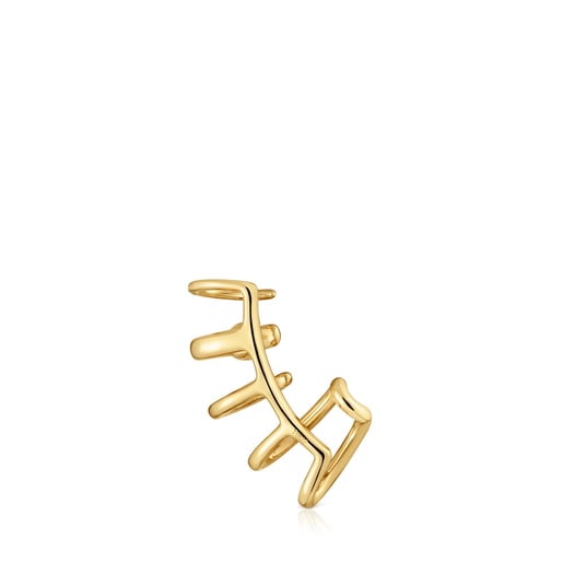 5-hoop Earcuff with 18kt gold plating over silver and black spinel TOUS Line