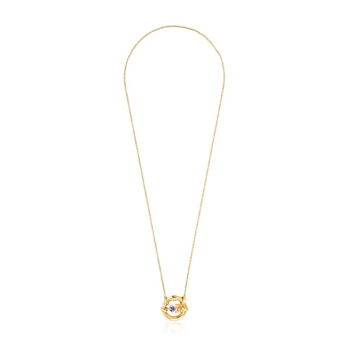 Silver vermeil Hold Pendant with iolite and citrine