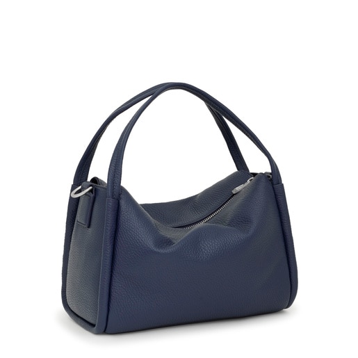 Sac city en cuir bleu marine TOUS Miranda