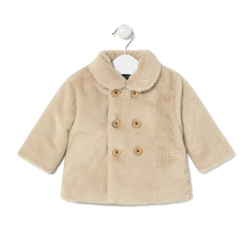 Girls coat in Garnet beige