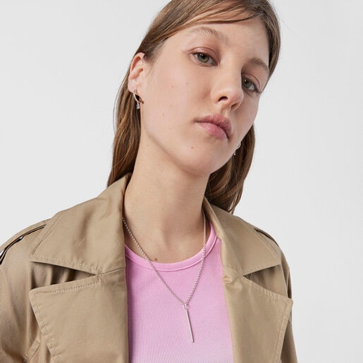 Серебряная подвеска в виде полоски Straight