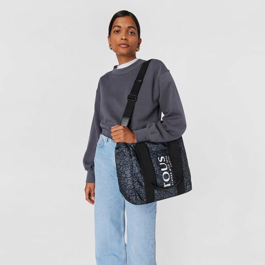 Mała czarna nylonowa torba z rączkami Kaos Mini Evolution