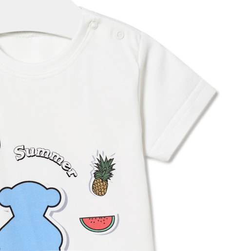 Camiseta de playa niña Cactus azul celeste