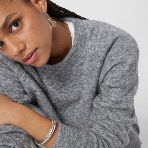 עגילי Nenufar עשויים כסף בשילוב פנינה