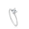 Anell solitari de platí amb diamant creat al laboratori 0,37 ct Shine LGD