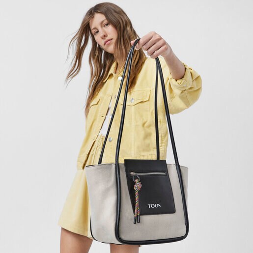 Сумка-тоут среднего размера TOUS Empire Cotton бежевого цвета