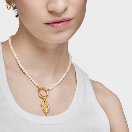 תליון מפתח Medallions מכסף בציפוי זהב 18 קראט