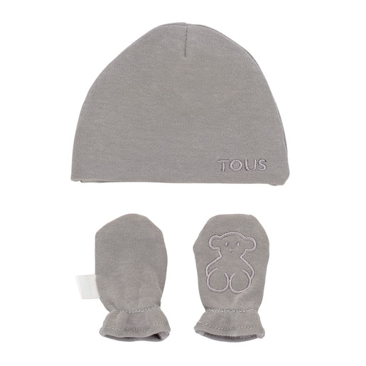 Set gorro y manoplas New Family Gris