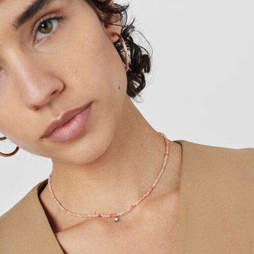 Collier Camille en Argent Vermeil Rosé avec Iolite et Perle