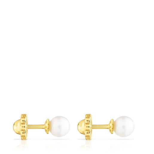 Gold Baby TOUS earrings with pearls