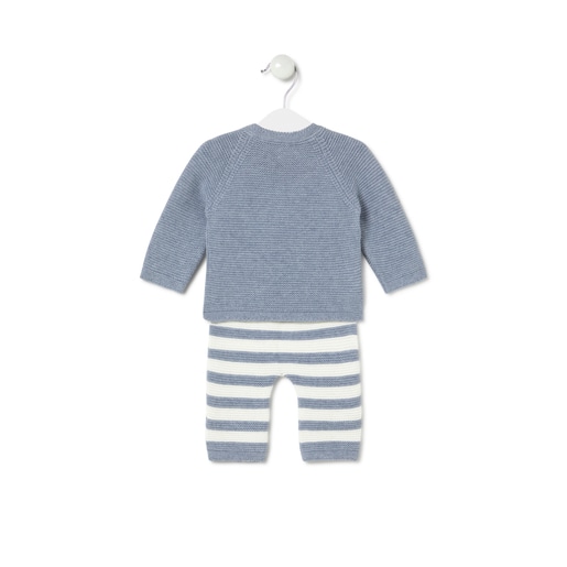 Newborn baby set in Tricot blue