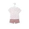 Conjunto de bebé de tecido atoalhado Kaos cor-de-rosa