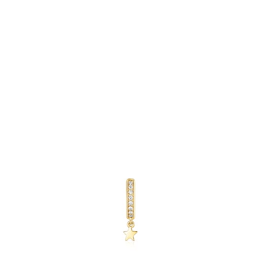 Gold TOUS Basics Hoop earring with pink sapphires and diamonds | TOUS