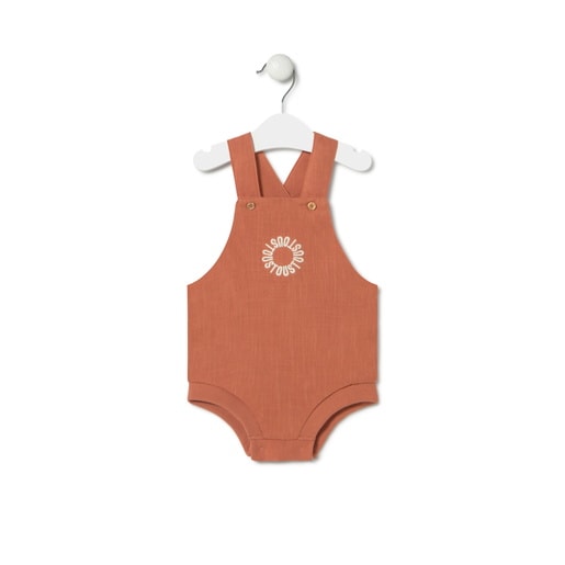 Baby romper in Classic brick red