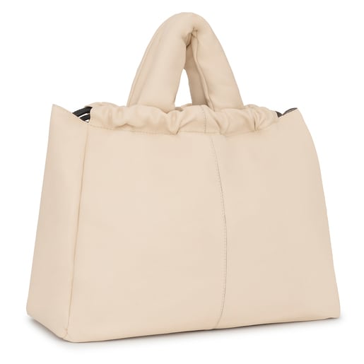 Large beige leather TOUS Cloud One-shoulder bag | TOUS