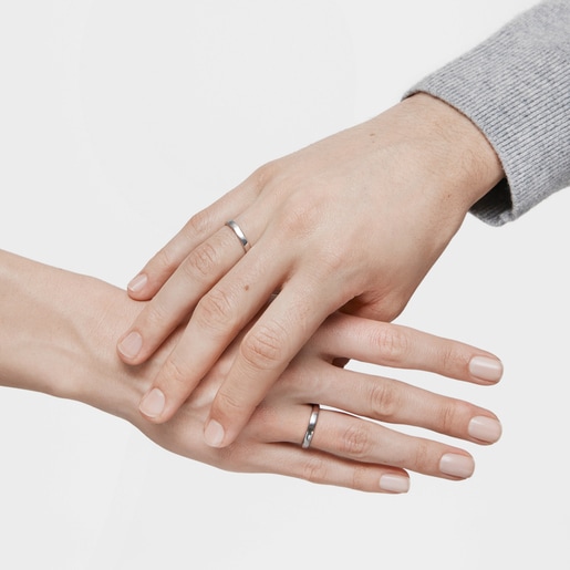خاتم زفاف من الذهب الأبيض مقاس 3 ملم من تشكيلة TOUS Alianzas