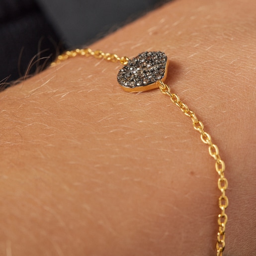 Silver Vermeil Nenufar Bracelet with Diamonds