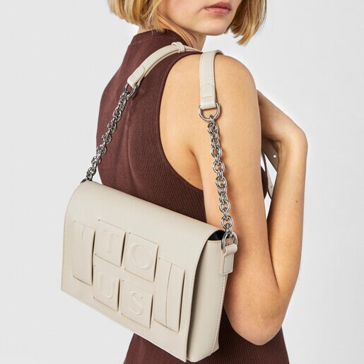 Маленькая бежевая сумка-кроссбоди TOUS Damas