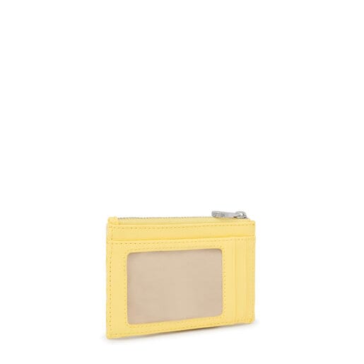 Πορτοφολάκι-θήκη καρτών Kaos Mini Evolution σε κίτρινο χρώμα