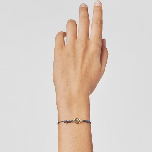 Nylon Virtual Garden Bracelet with labradorite and gold