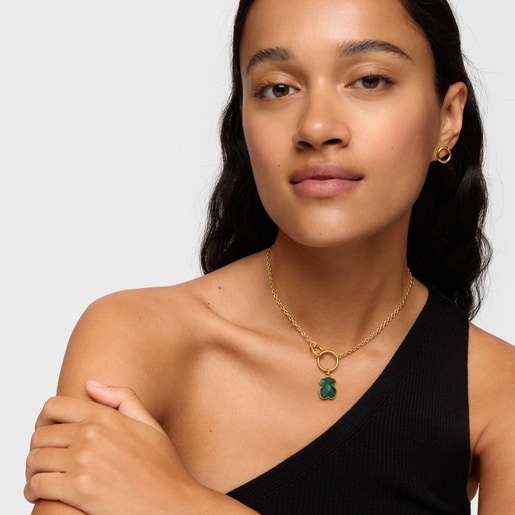 Dije oso de oro y esmeralda creada en laboratorio Icon Color LGG