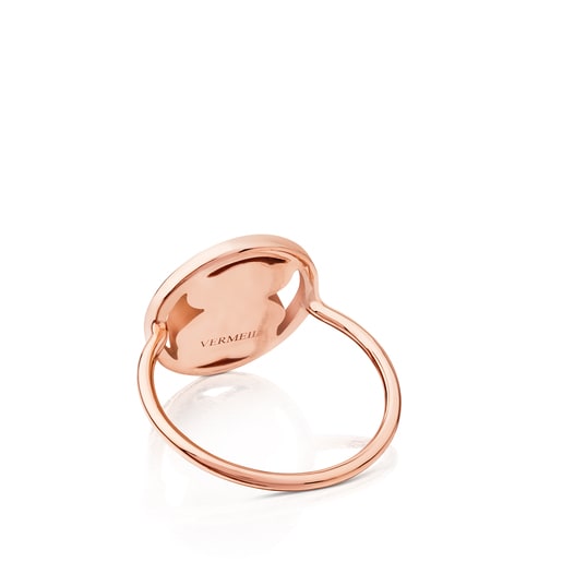 Anillo Camille con baño de oro rosa 18 kt sobre plata con Cuarzo con Dumortierita