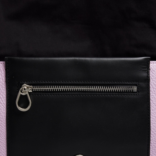 Large mauve and black leather TOUS Empire Crossbody bag | TOUS