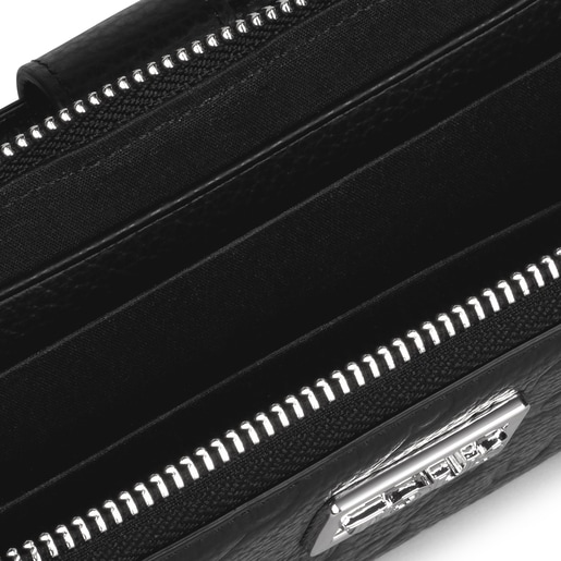 Medium black leather Tous Script wallet