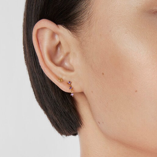 Gold-colored IP steel Virtual Garden Piercing motif