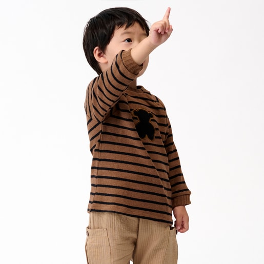 Boys outfit in Brown ecru