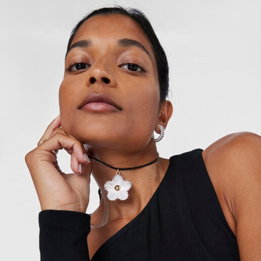 תליון Iris Motif גדול מכסף ומוורמיל כסף