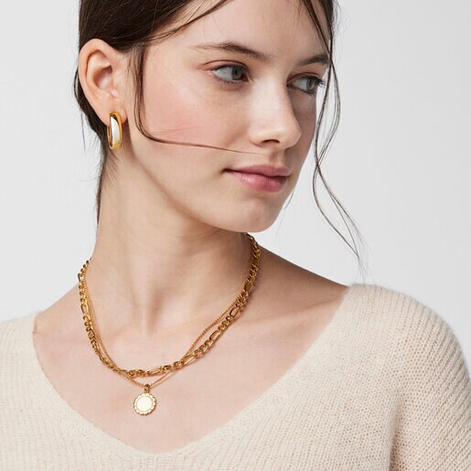 Silver vermeil Straight medallion Pendant