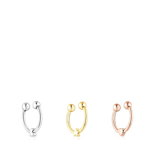 Pack of tricolored steel TOUS Basics septum Rings