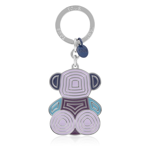 Blue and silver-colored Key ring Bold Bear Lines