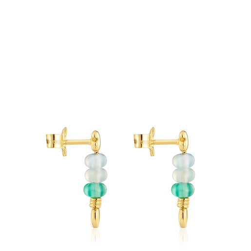 Short gold and chalcedony motifs Earrings TOUS Balloon