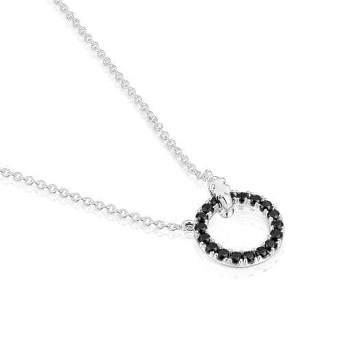 Collar de plata y espinela negra Straight