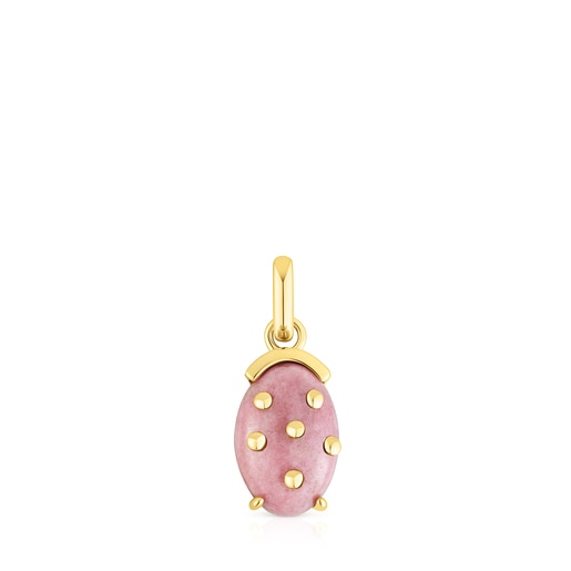 Silver vermeil Virtual Garden Pendant with rhodonite | TOUS