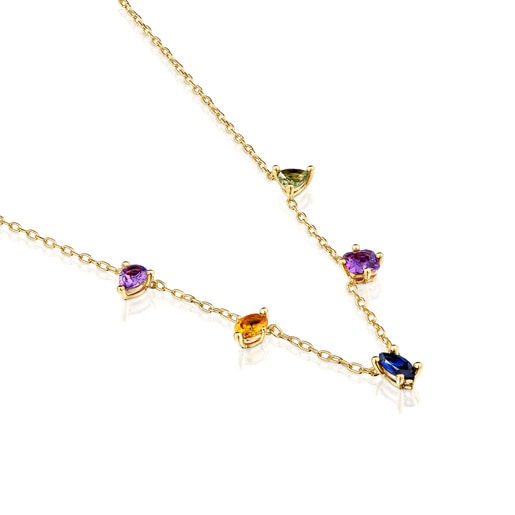 Short Necklace in 18kt gold plating over silver and laboratory-grown gemstones TOUS Color Lab