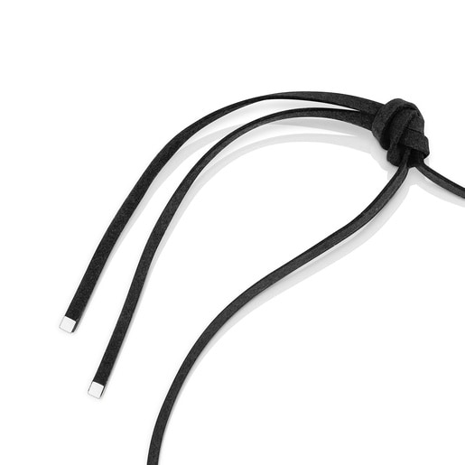 Steel key and black cord Necklace TOUS Charming