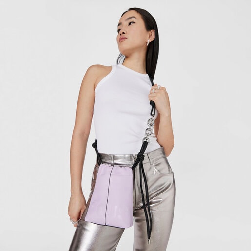 モーブカラーのレザー製ミニバッグ TOUS Cloud