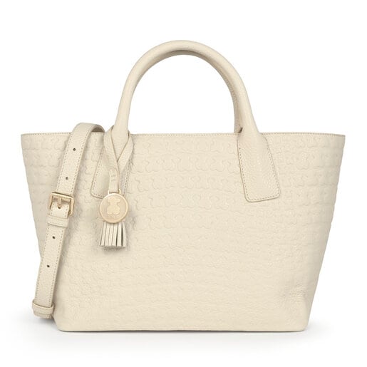 Beige Leather Sherton Tote bag