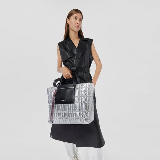 Capazo grande plateado TOUS Empire Padded