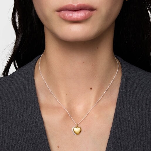 Collar bicolor doble corazón 11 mm TOUS Flechazo