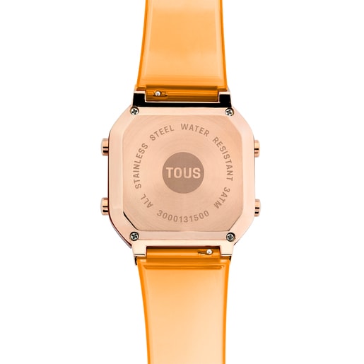 Rellotge digital de policarbonat color salmó i acer IPRG rosa D-BEAR Fresh