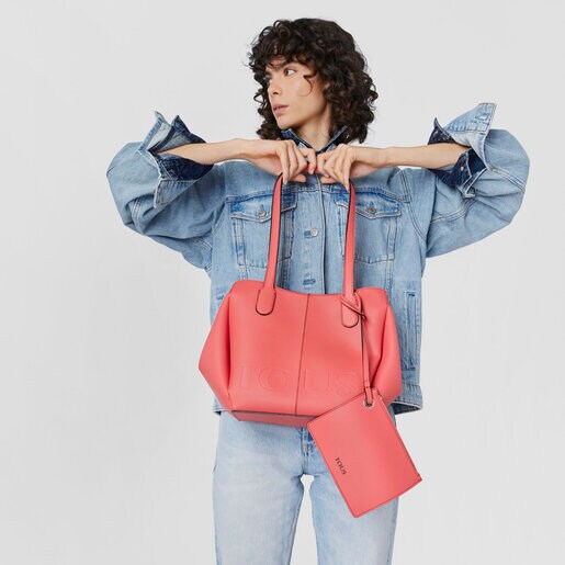 תיק סל TOUS Terra קטן בצבע אלמוג