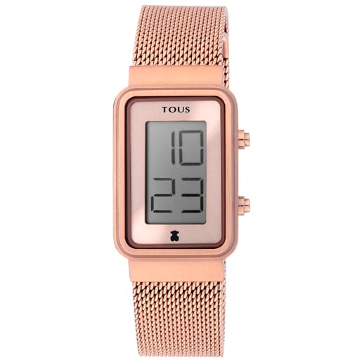 Rose IP Steel Digisquared Mesh Watch