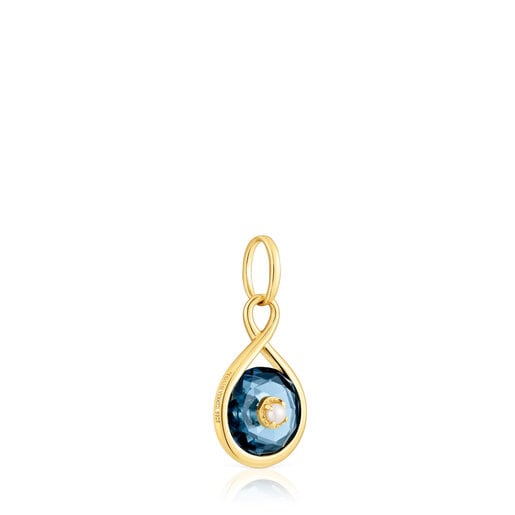 Silver vermeil Reversible pendant with topaz and cultured pearl Alma Motif  | TOUS