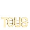 ゴールドカラーのIPGスティール製ラージクリップ TOUS Logo